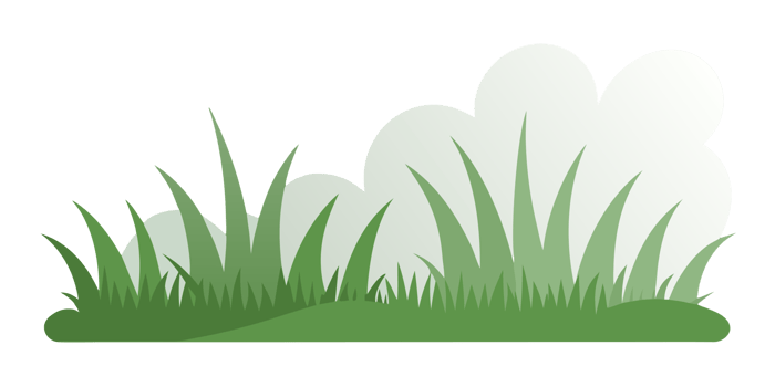 Green grass blades with soft white cloud shapes nature vegetation png