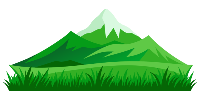Green mountains and grass landscape nature png