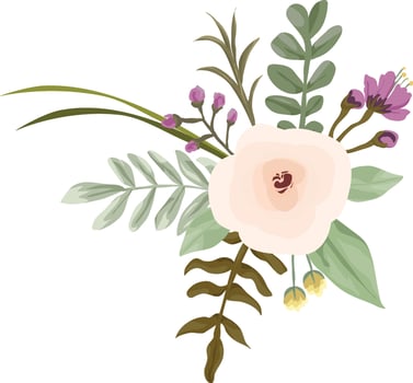 Floral arrangement with soft pink flowers vector