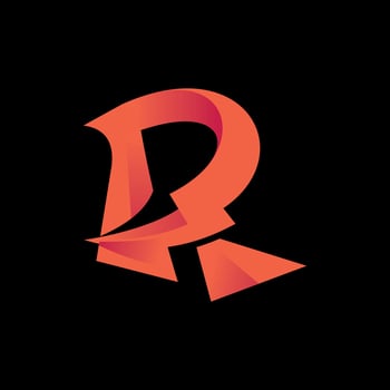 Initial R thunder modern creative logo design vector