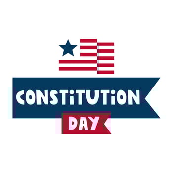 Constitution day. USA. Flat badge design. Illustration on white background. vector