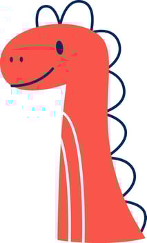 Childish Dinosaur Head Drawn vector