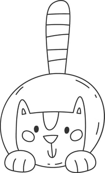 Funny Cat Lined Illustration vector