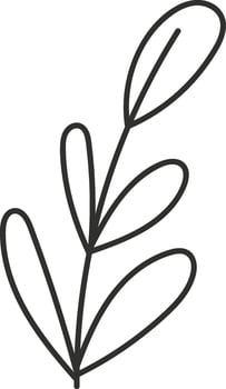 Icon Leaf Branch Doodle vector