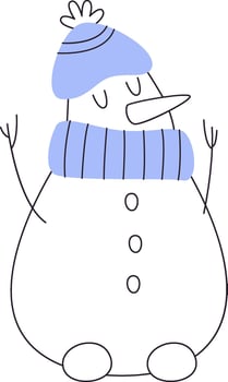 Christmas Snowman Lined Illustration vector