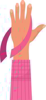 Breast Cancer Awareness Hand Flat Illustration vector