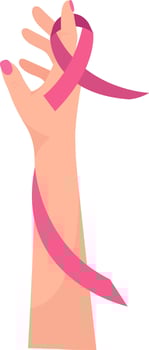 Breast Cancer Awareness Hand Illustration vector