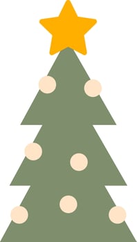 Christmas Tree Toy Flat Illustration Hand Drawn Icon vector
