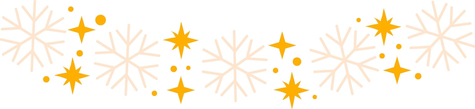 Christmas Stars With Snowflakes Garland vector