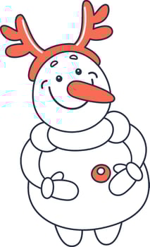 Snowman Deer Doodle vector