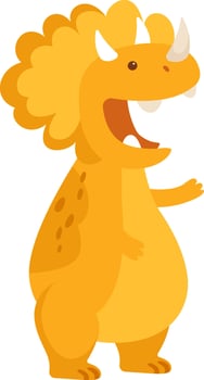 Screaming Dinosaur Animal Flat Illustration Hand Drawn Icon vector