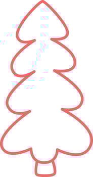 Christmas Tree Doodle Flat Illustration vector