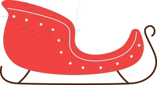 Santa Claus Christmas Sleigh Flat Illustration Icon vector