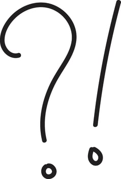 Exclamation And Question Mark Doodle vector
