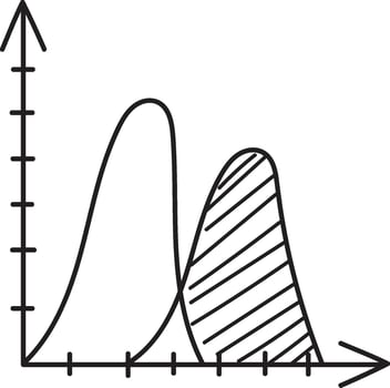 Linear Chart Doodle Flat Illustration Hand Drawn Icon vector