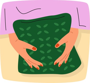 Hands Under Blanket Flat Illustration vector