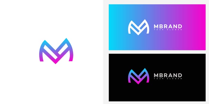 Modern Letter M Logo Gradient Design for Branding vector