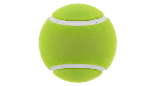 Green Tennis Ball, Realistic Glossy Game Ball, Isolated Sports Equipment , Classic Court Game Symbol, Bouncing Athletic Element for Design, Tennis Mockup Asset, Sport-Themed Icon. Transparent png