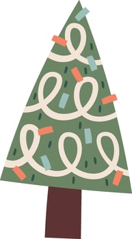 Hand Drawn Christmas Tree Drawn vector