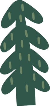 Flat Illustration Hand Drawn Christmas Tree vector