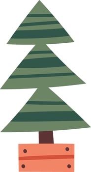 Christmas Tree In Pot Drawn Icon vector