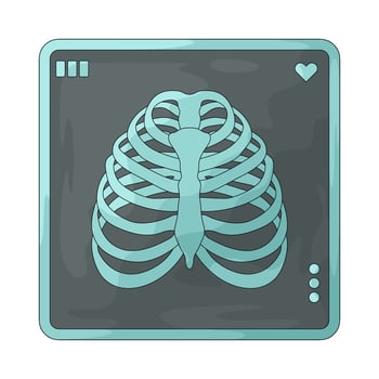 Illustration of an Human ribs scan vector