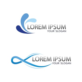 blue wave logo design for aquatic brand or clean water company vector