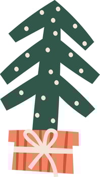 Flat Illustration Christmas Tree In Pot vector