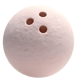 Light pink bowling ball with three finger holes for playing game sport activity png