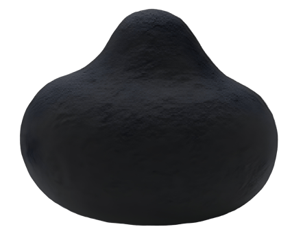 Dark, rounded abstract shape presenting peaceful and smooth digital form png