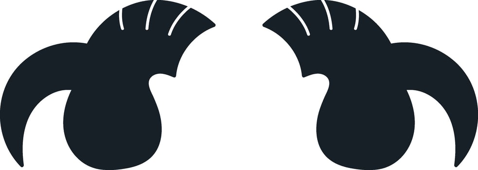 Sheep Horns Silhouette Flat Illustration Icon vector