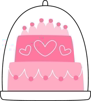 Cake On Stand Flat Illustration vector