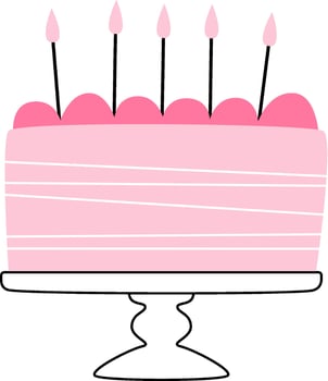 Cake On Stand Flat Illustration Icon vector