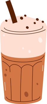 Cappuccino In Glass vector
