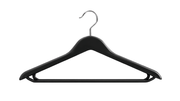 Black Plastic Clothes Hanger on Black png