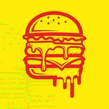 cheezy burger icon vector
