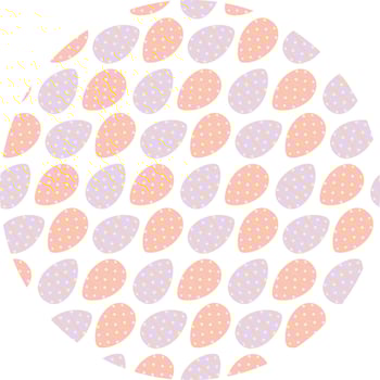 Easter Eggs in trendy Lavender and pink with Dots ornament Pattern on Circle Easter Holyday Backdrop. Isolated illustration Easter Holiday Greeting Themed Cards Backdrop Print or Digital design vector