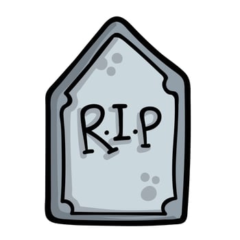 a cartoon tombstone with the word rip written on it vector
