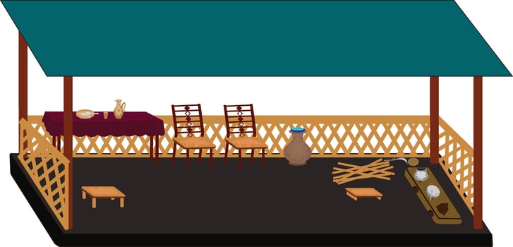 illustration of a kitchen graphic vector