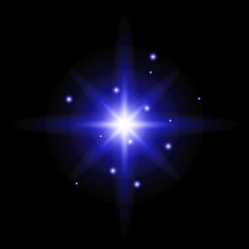 Blue starburst with glowing effects vector
