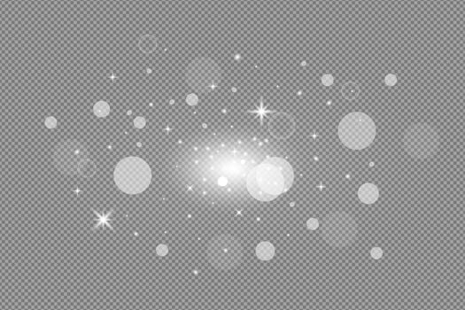 Bokeh background with light and stars vector