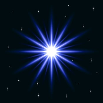 Bright starburst in a dark sky vector