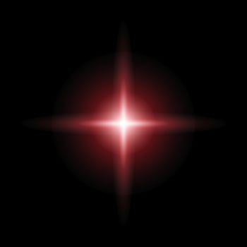 Red star against black background vector