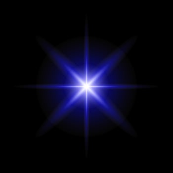 Blue star with glowing effects vector