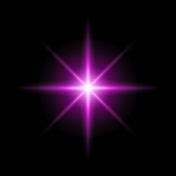 Purple starburst graphic on black vector