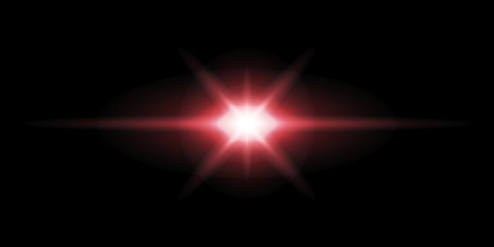 Red starburst on black background vector