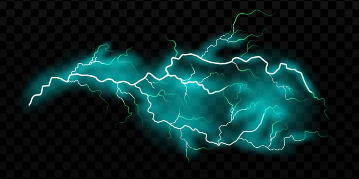 Electric blue lightning effects vector