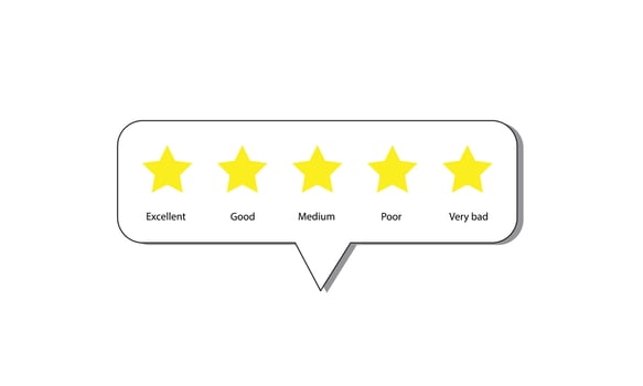 Online customer satisfaction Survey service concept, client rate service from experience in application,Consumer give five-Stars and feedback review for quality, Business reputation ranking from buyer vector