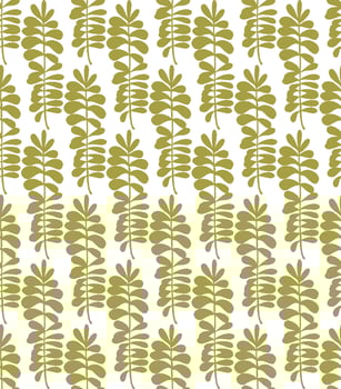 a pattern with green leaves on white vector
