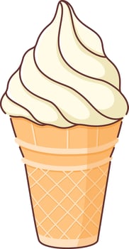 Vanilla Soft Serve Ice Cream Cone Illustration vector